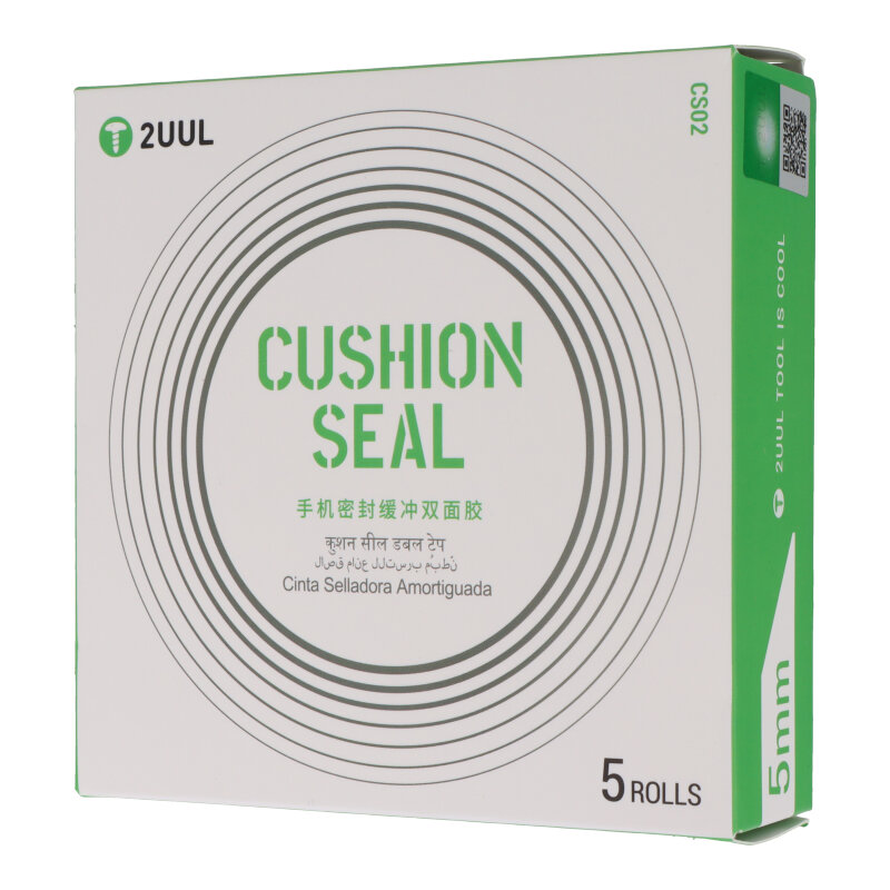 [BOX of 5Rolls] 2UUL CS02 5mm Cushion Seal Adhesive Tape for Screen Frame/Back Cover