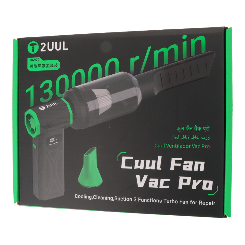 2UUL DA970 Cuul Fan Vac Pro Cooling + Cleaning + Suction 3 in 1 Turbo Fan Set
