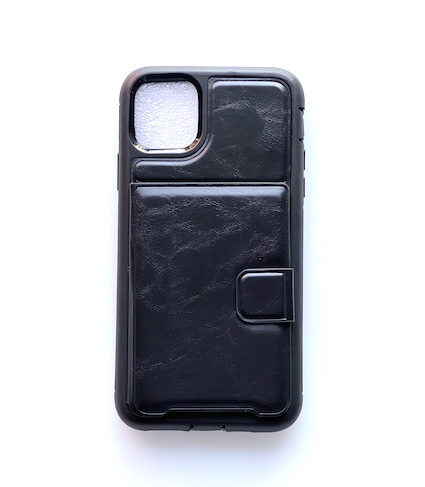 [FW4-08] Coco Heavy Duty Leather Magnetic /w Card Slots | iPhone 11 Pro (5.8) - Black